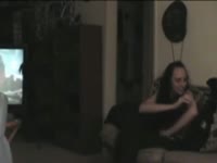 Black dog pounds with a slender beauty in doggy style